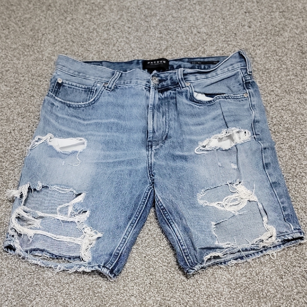 PacSun Light Blue Distressed Jean Shorts